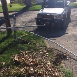 Pulling out my fence the man way.
