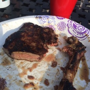 Apologies for the paper plate...and it's a little over cooked but man is it good