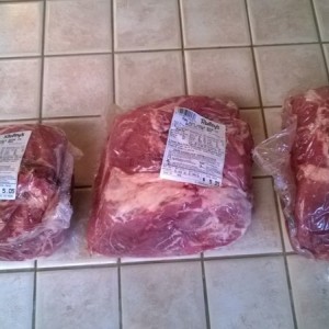$.99/lb for home in pork butts. Yes please. Right at 15lbs for the smoker.