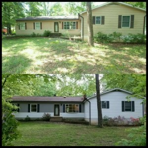 Amazing what a coat of paint and new shutters will do. Before and after pic