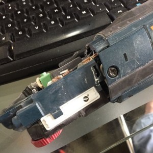 My Bosch multi tool had a short in the cord. When I removed the cover I noticed the stores anti theft device tucked inside. Very sneaky!