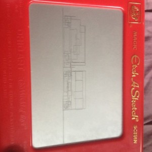My 7 year old boy draws some pretty awesome trains on the Etch-a-scetch.