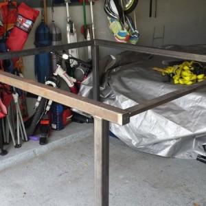 Stand to hold bed rack / RTT on trailer in progress.