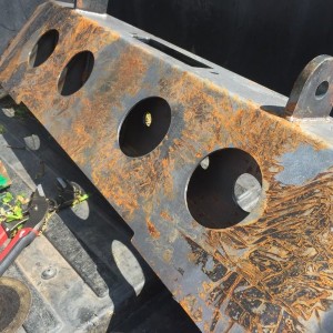 Rust on US Off Road bumper...left it outside for a few months finally grinding and painting