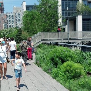 NYC High Line repurposed elevated freight railway