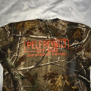 Dads loving his new Pelfrey shirt, it even has a pocket in the front :D and I got a sweet neon green tank top and hats and coozies <3
