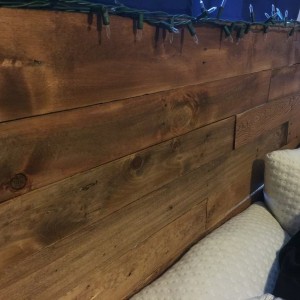 Saw a bed frame posted - here's my headboard I recently made from pallets