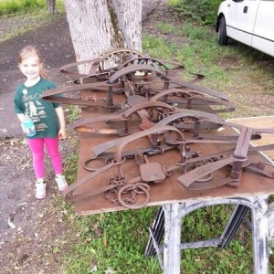 Pennsylvania Trappers assoc. Annual rendezvous. Daughter wanted to pose next to the "elephant traps" lol.