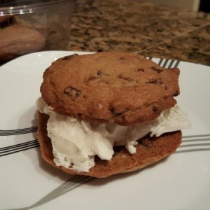 Chocolate chip ice cream sammich.