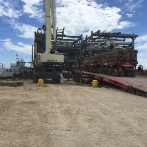 Working on offloading a few modules off of a barge.