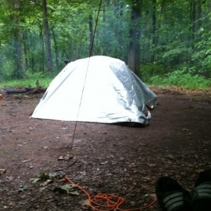 And....... It's raining again..... Good thing for my space age tent.