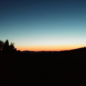 View from camp Friday with Jupiter and Venus visible on the left