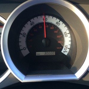 Already 30k. Rest assured, wife took the picture while I was driving.