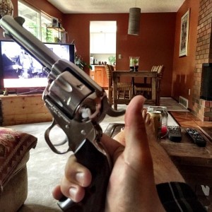 Cowboy moves and my cowboy gun.