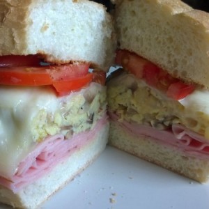Mid morning breakfast sandwich