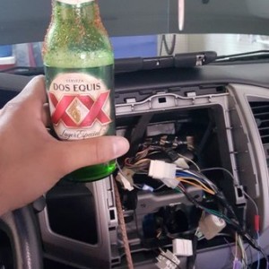 Aftermarket stereo install, cheers!