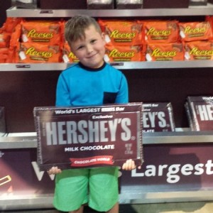 Jacob at the Hershey factory store