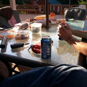 Soooooo. Friends down the street invite us down for a drink, they go inside and start to argue and fight..... awesome.