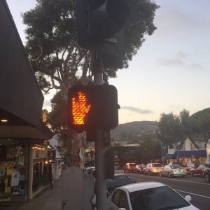 The crossing sign is feeling dirty tonight