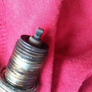 9 year old 40k miles NGK v spark plug. Using med coil and 6al box. Not too bad but I bet this is why its running rough.