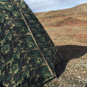 The 3 tents of our group set up along the ridge above the valley we hunt.