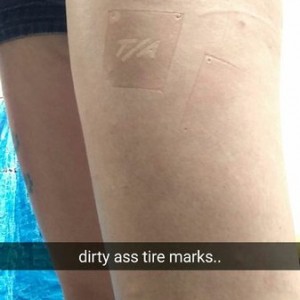 dirty ass tire marks..