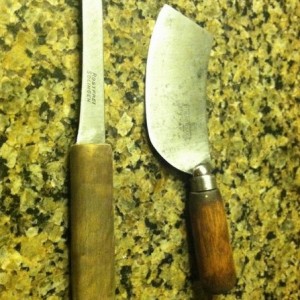 Couple of flea market cheapos cleaned up and razor sharp.