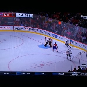 Every time I glance at the tv I think someone scored a goal. Nice shirt and nice seat.