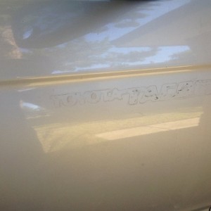 After debadging and using using goo gone and goo off I can still see the outline. My paint messed up?