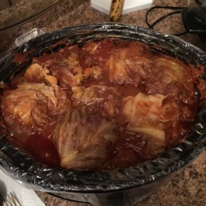 Early Thanksgiving dinner with the in-laws, not big turkey eaters but love cabbage rolls!!!!! Shew lord the house smells AMAZING!!!!!
