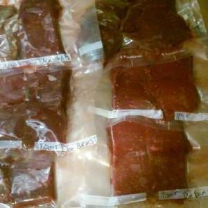 12 steaks from dem back straps ready to freeze