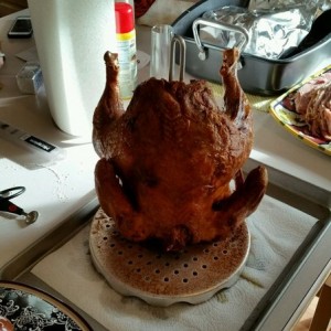 Fried turkey. It was delicious. Never going back...