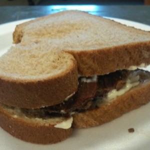 Smoked deer shoulder mayo and horseradish