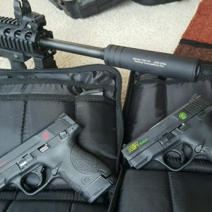 Painted New CC M&P Shield  9mm's....Green Bay for her...CrimsonTide red for me...