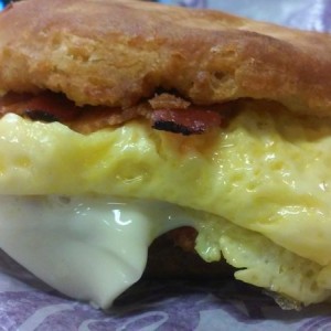 Chicken bacon egg and swiss thats a mouth full on two levels