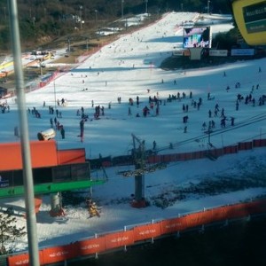 Hit the slopes in Korea. All man made snow haha, but wasn't bad