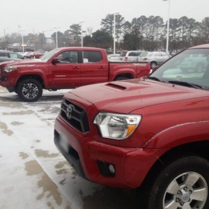 My 2013 Tacoma and the new 2016 at the Dealership.