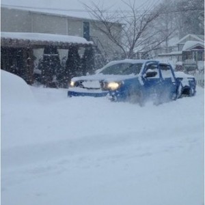 Digging out with the tires.