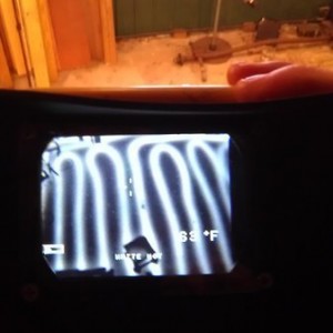 Buddy of mine is on the volunteer fire department. He brought over the infrared camera. I was able to map out on the floor where my hot water tubes in