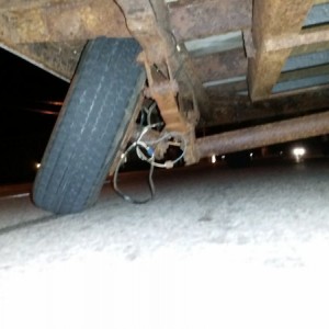 Broken trailer axle