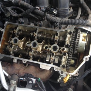 Leaky valve cover gasket.