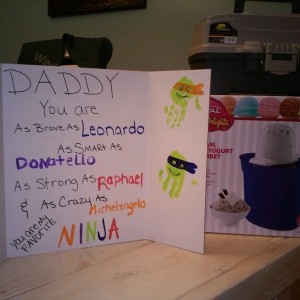 Got to open my father's a lil early; pretty good for a 2 yo. Think she may of had some help