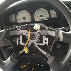 Changed out plastic steering wheel for leather