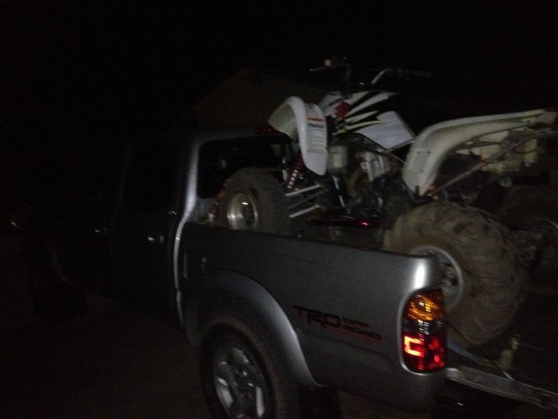 And got my quad loaded up in my truck, we're ready for tomorrow