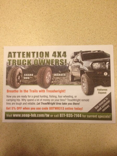 Is this a members truck on the ad for treadwright?